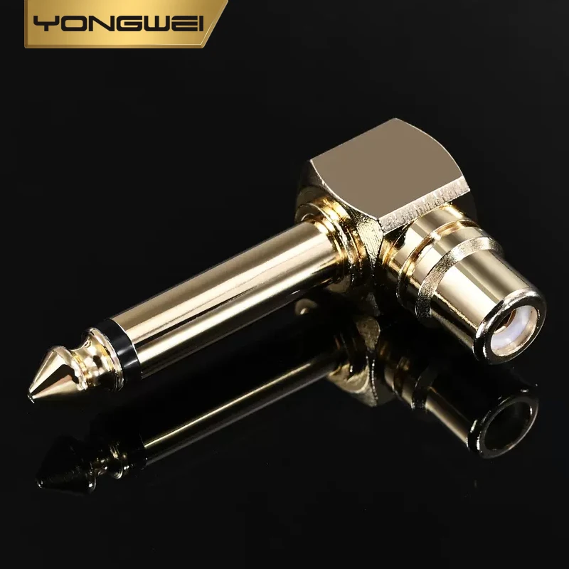 YONGWEI Gold Plated RCA to 1/4 Adapter RCA Female to 6.35mm 1/4 inch Male Mono TS Interconnect Audio Adapter Conversion Plug