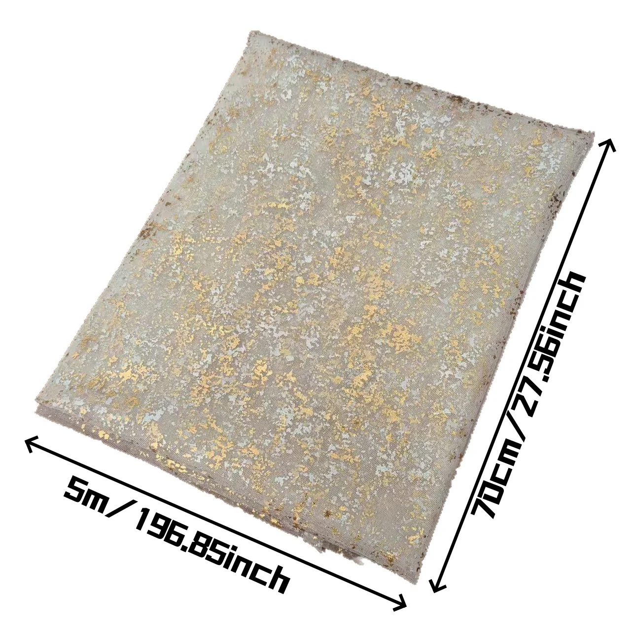1PC 5m/196.85inch Gauze Table Runners Sheer Chiffon Tulle Cheesecloth with Glitter Metallic Foil for Birthday Anniversary Dining