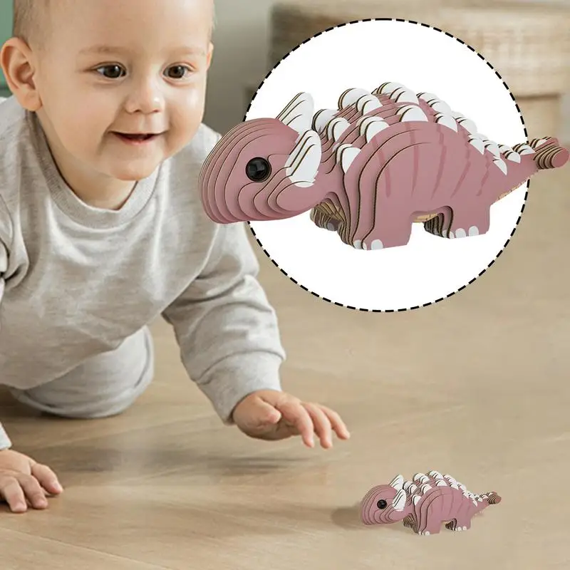 Dinosaur Puzzles For Kids Paper Animal Puzzle Board Toys Hand-Eye Coordination Training Preschool Learning For Birthday New Year