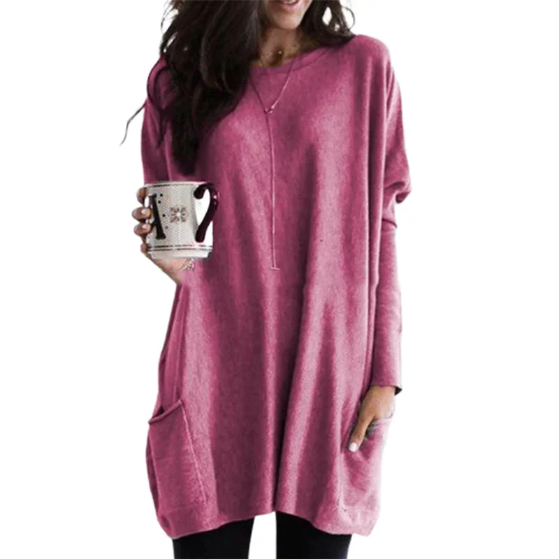 Colour Blocking Women Fashion T-Shirt Autumn Winter Double Pockets Splicing Long Sleeve Loose Tops 5XL Female Korean Casual Tees