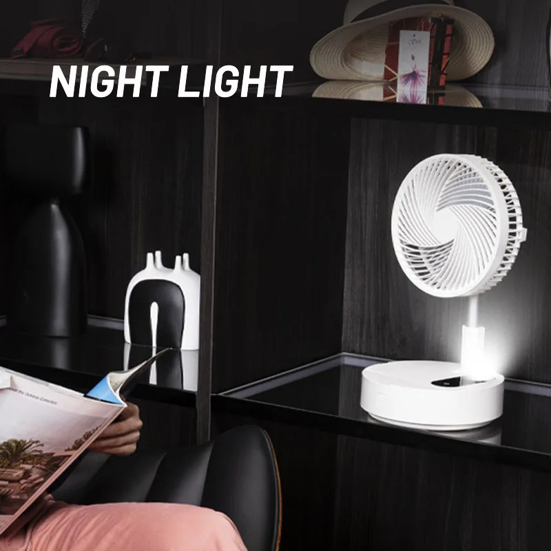 10000mah Rechargeable Portable Oscillating Standing Fan Adjustable 4 Speeds Timer Remote Control USB Folding Desk Pedestal Fanpr