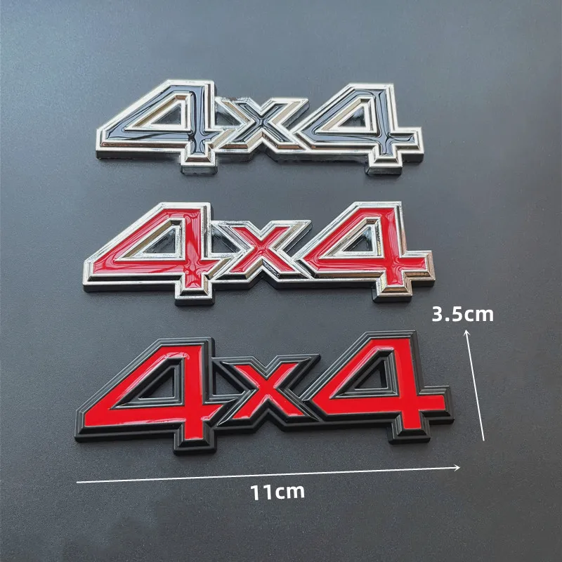 3D Chrome Red Metal Letters For Car Trunk RC Jeep 4X4 Sticker CJ7 XJ Off Road Compas Grand Cherokee 4X4 Emblem Badge Accessories - view 2