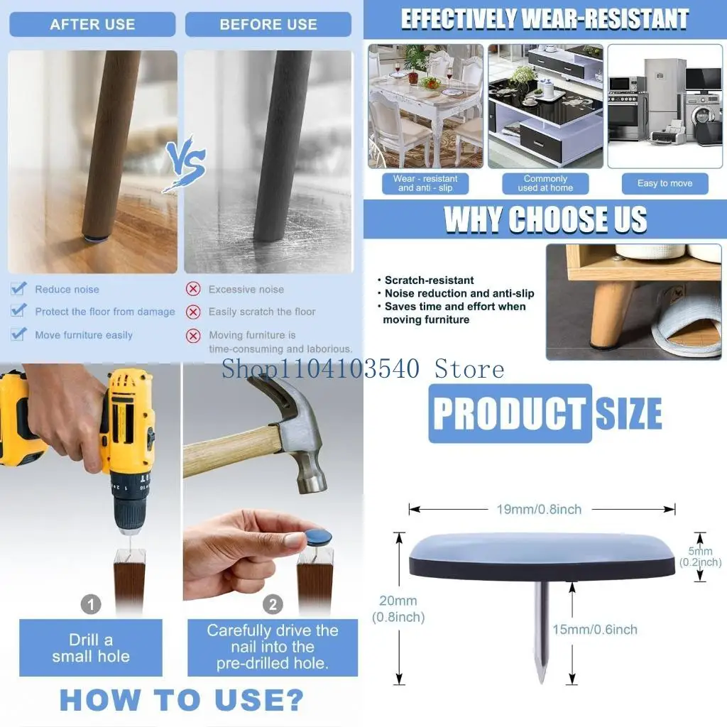 

02DC Coated Not Skid Furniture Pad Strong Noise Without Pad 20pcs