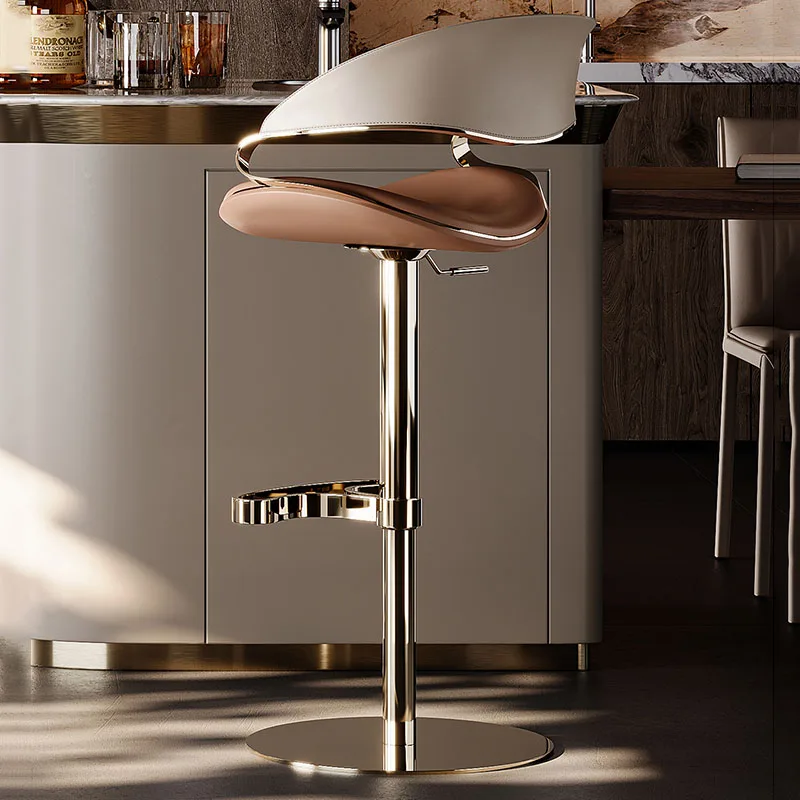Designer Throne Bar Stools Gold Wishbone Adjustable Arm Relaxing Bar Stools Aesthetic Ergonomic Banqueta Lounge Suite Furniture