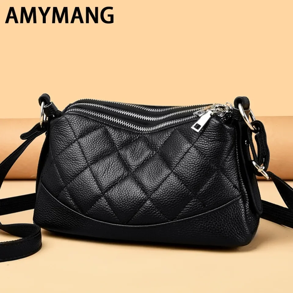 

3 Layers Genuine Leather 100% Women Tote Bags Luxury Cow Leather Ladies Handbags Large Capacity Wallet Female Shoulder Crossbody