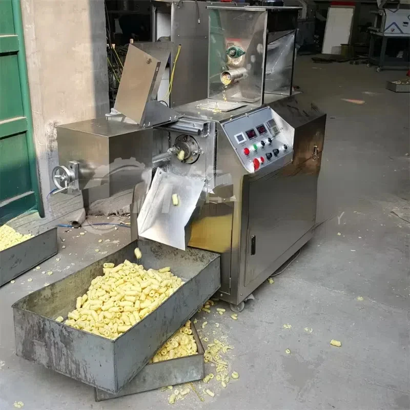 Stainless extruder cheese ball extruded puffed corn rice cereal snacks food extruder making machines