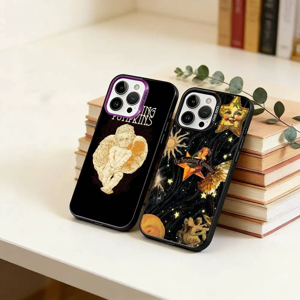 

Band S-Smashing P-Pumpkins Phone Case For iPhone 17,16,15,14,13,12,11 Plus,Pro Max,XS,Colorful Silver Black Cover