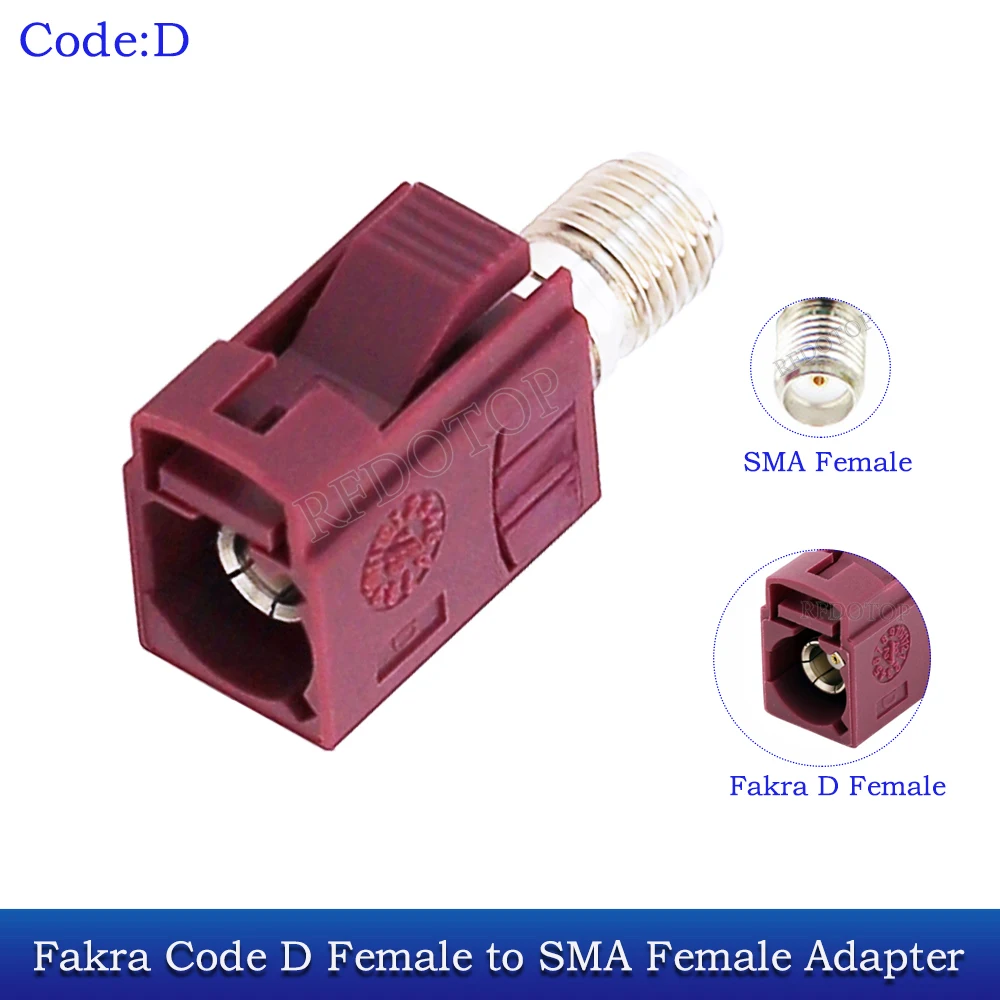 1Pcs Fakra to SMA Straight Adapter 50Ohm SMA Female Jack to Fakra Female Code A/B/C/D/E/F/G/H/I/K/Z Jack RF Coaxial Connector