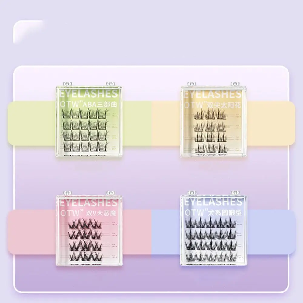 Faux-Cils Longs et Larges, Simulation Naturelle, Auto-Râpage, Segmenté, Petit, Trilogie, Tige