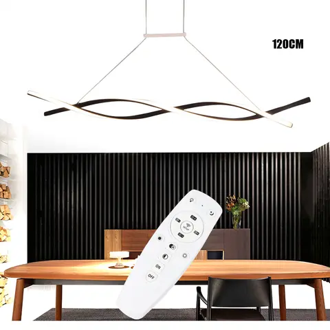 Modern LED-hänglampa för restaurang - taklampa - svart (110v 120cm steglös dimning + fjärrkontroll) 8 best sales modern LED-pendellampa - №2
