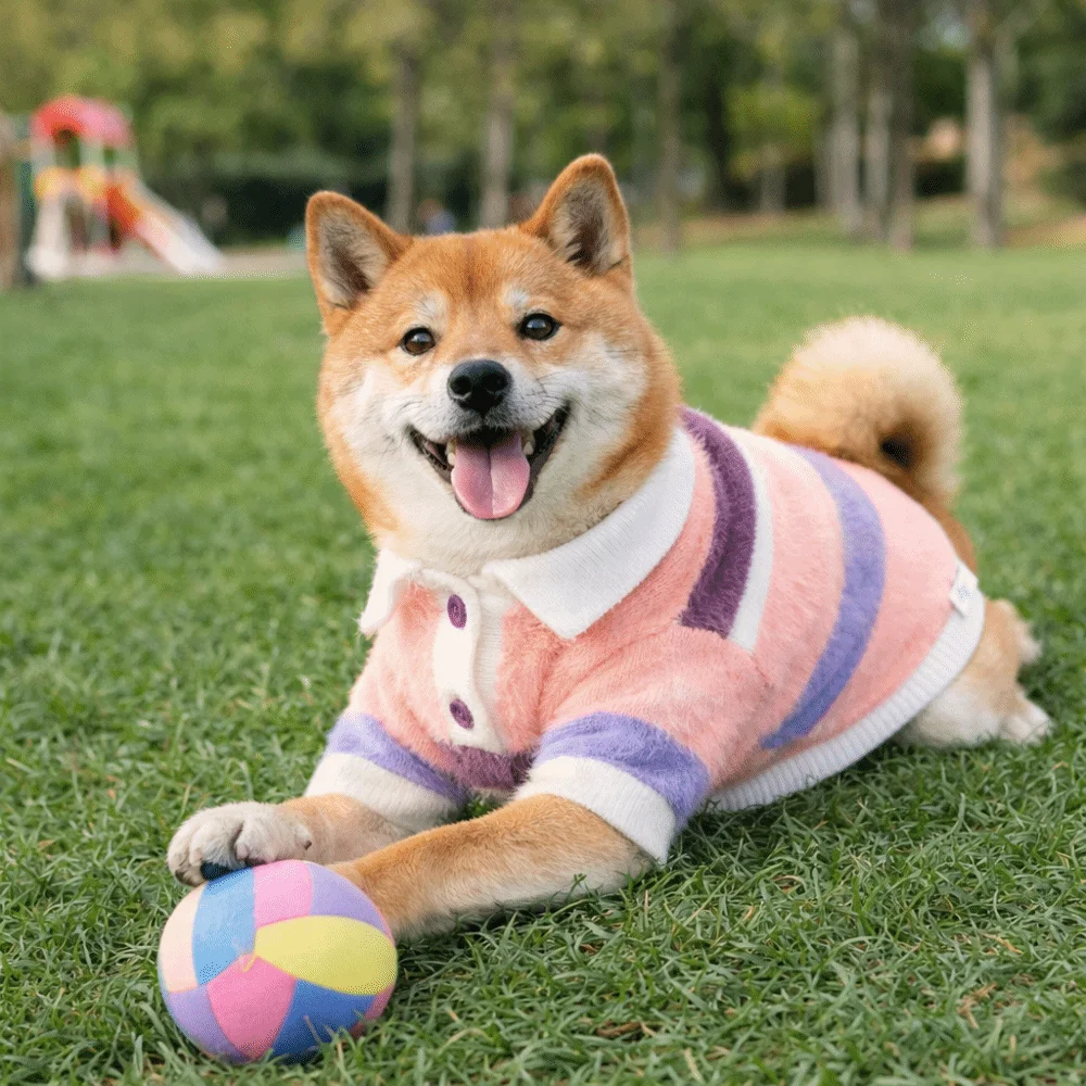 

Thicken Dog Fleece Sweater Windproof Soft Dogs Pullover Skin-Friendly High Elasticity Rainbow Pet Outfit Spring Autumn