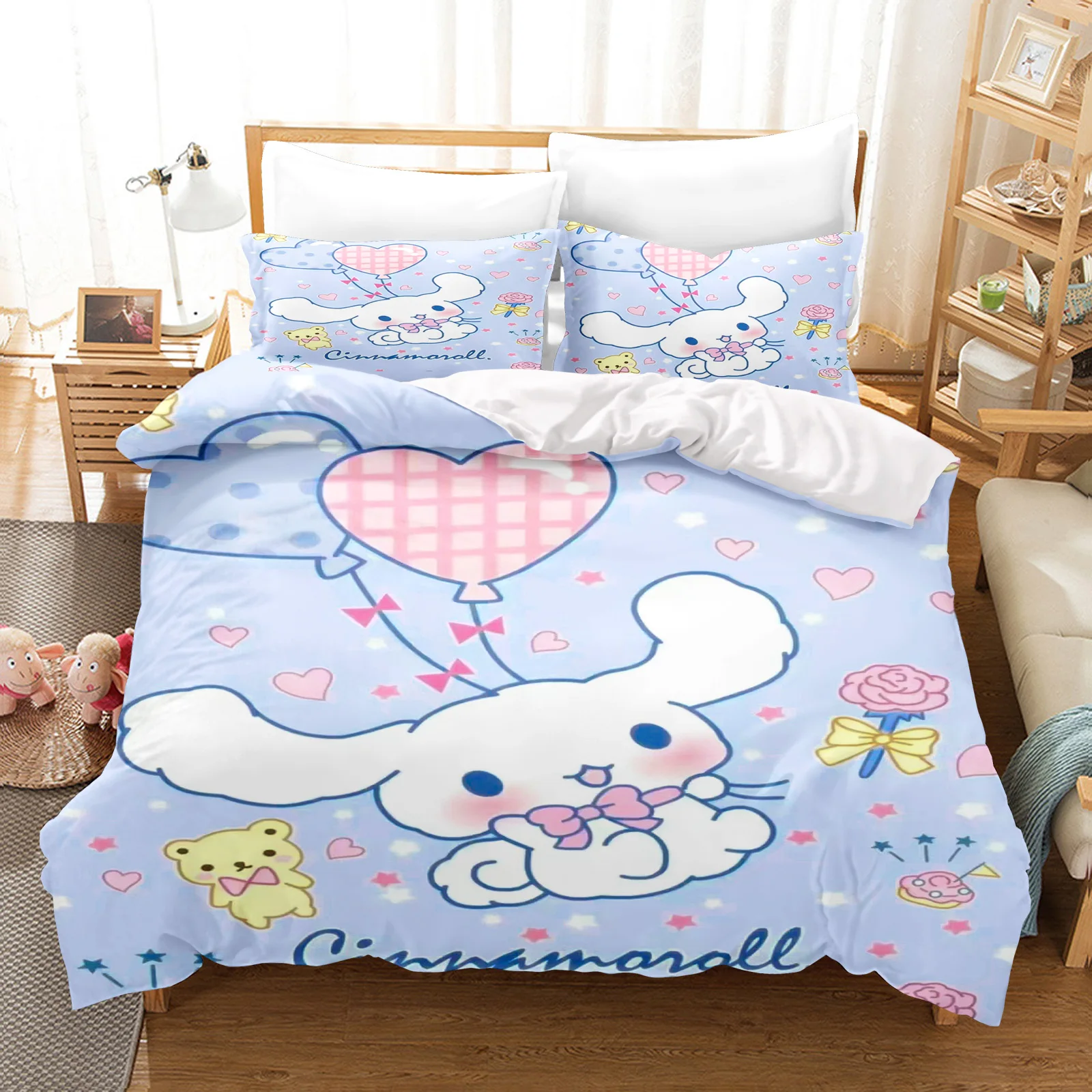 Cinnamoroll Duvet Cover Queen Size  Children'S Bedding Set Set Bedding Twin Sets Cute Printed Cartoon Quilt Cover