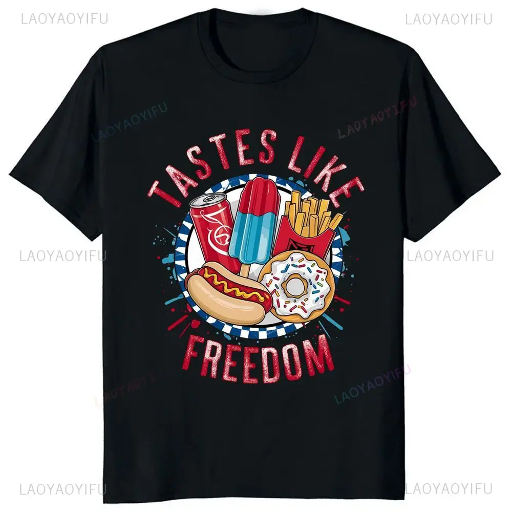 

Футболка Fun To Taste Like A Free с рисунком, летняя трендовая хлопковая футболка унисекс с короткими рукавами в стиле Харадзюку и графикой большого размера