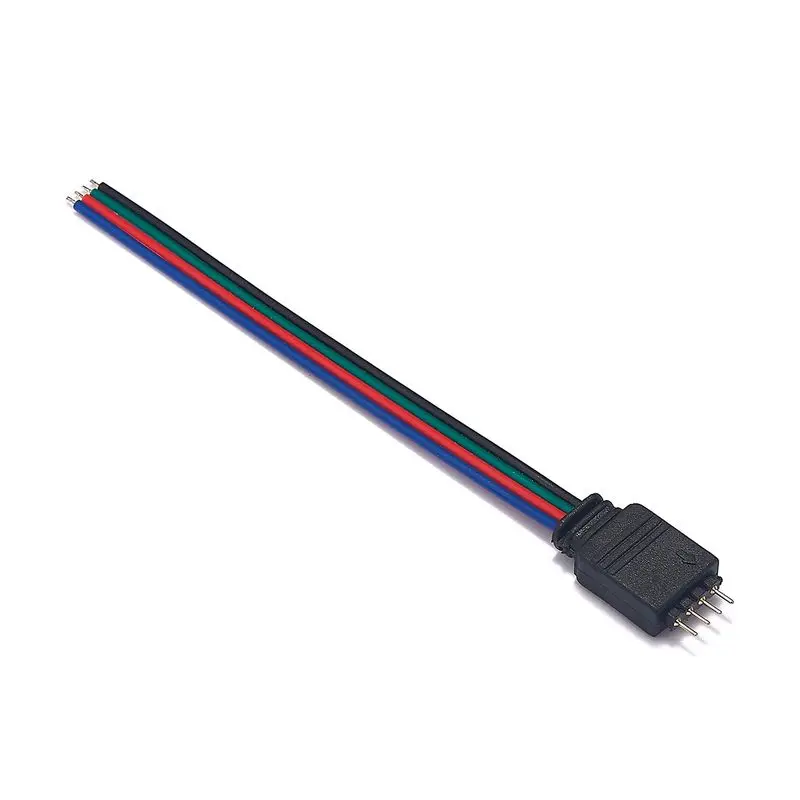 4 Pin 5 Pin  Male LED Tape Connector Cable 15cm RGB Connector Cable Electrical Wire For 5050 3528 RGB RGBW LED Strip Lights