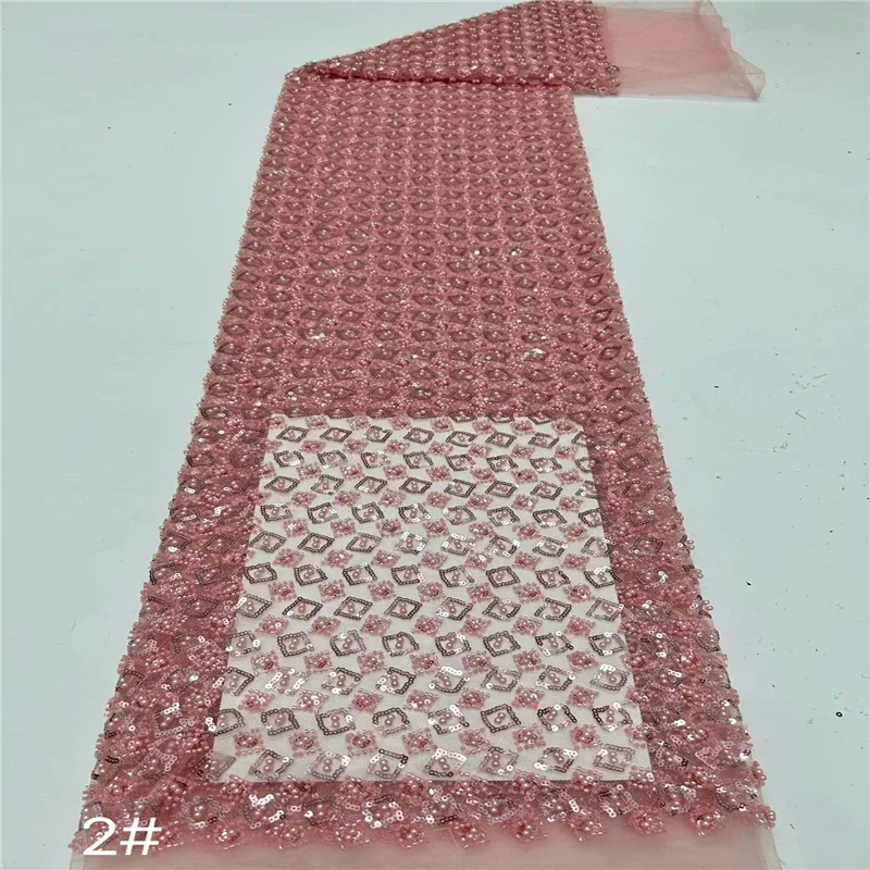5yard Heavy industry bead tube sequin embroidery matirial fabric for dress DIY Wedding Dress Stage wedding background fabric