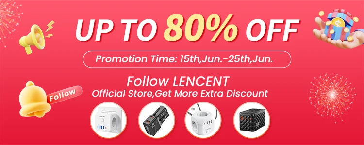 LENCENT Adattatore Viaggio GaN III 120W Con 4 Spine (UE/UK/US/AUS): 3 USB-C E 1 USB-A, Ricarica Veloce Per Cellulare E Laptop