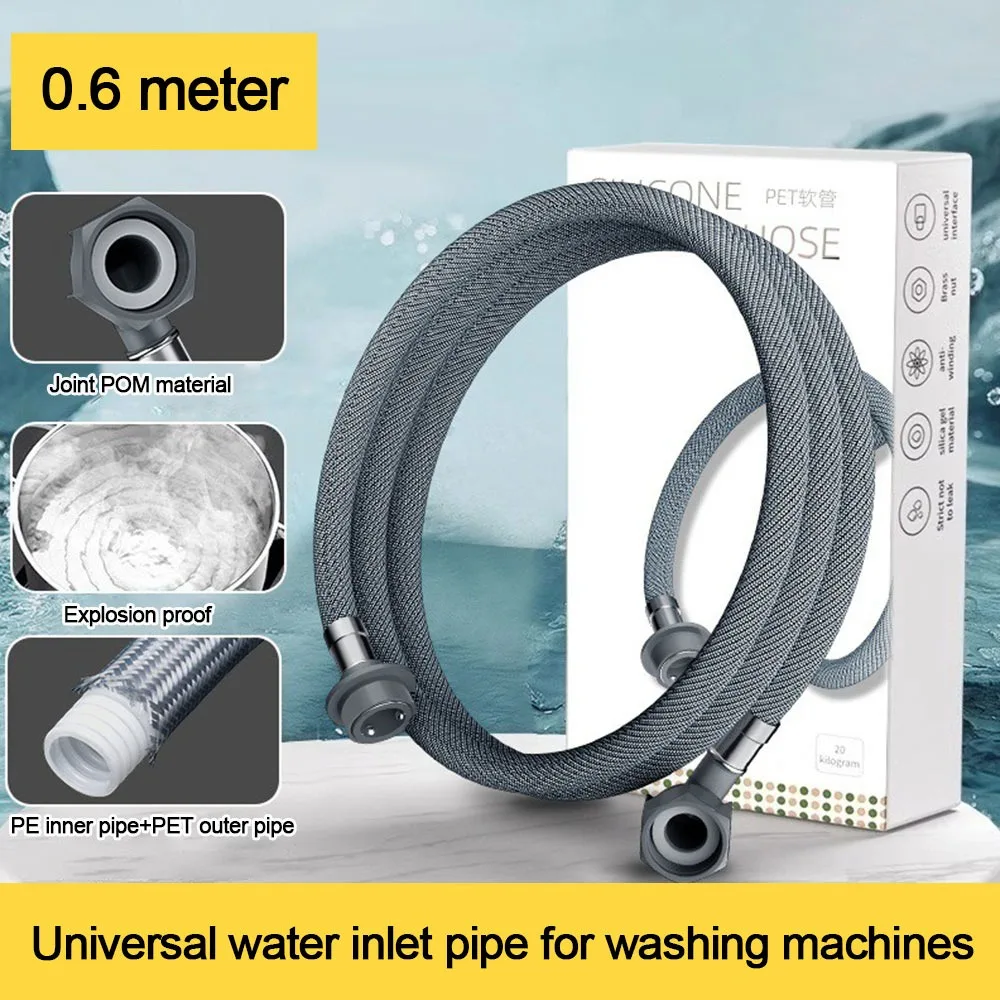 Plastic Washing Machine Hose Deformation Resistant Replacement Water Pipe with 90 Degree Bend Faucet Hose Washing Machine Parts