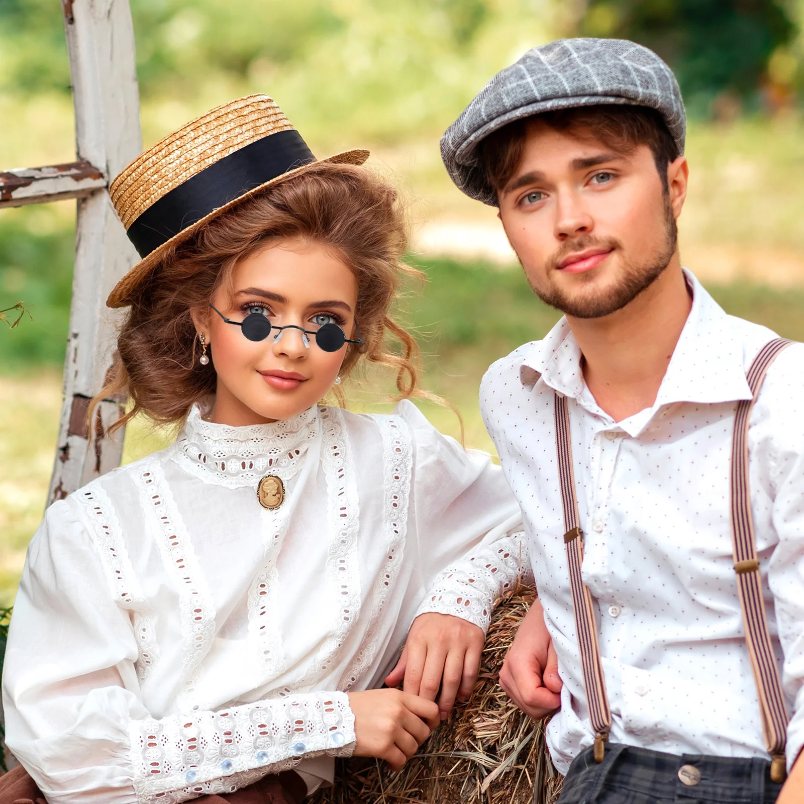 

Retro Sunglasses Black Small Round Frame Lightweight Beach Eyewear For Outdoor Party Decor Creative Fashion Eyeglasses