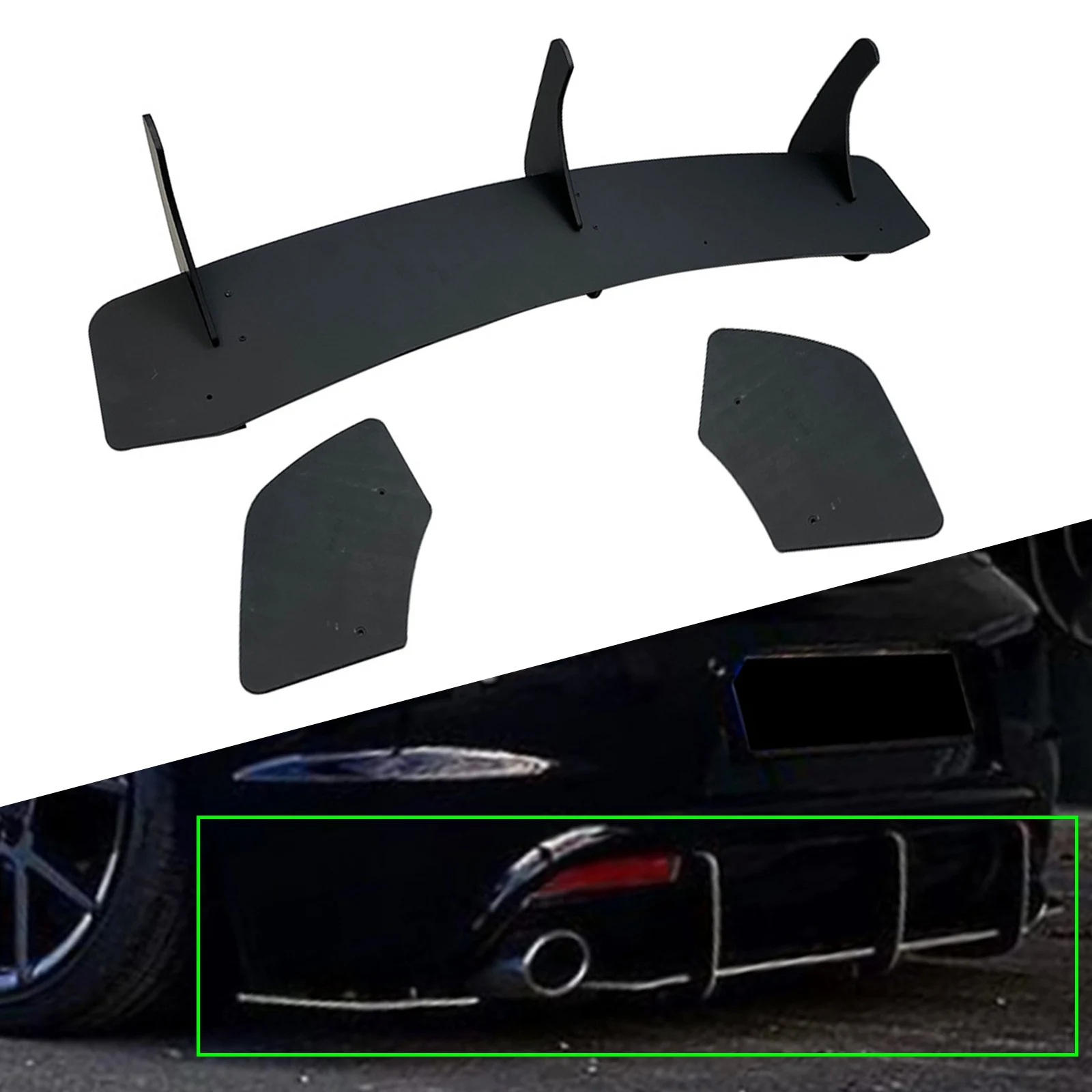 

Car Rear Bumper Diffuser Lip Body Kit For VW Scirocco R 2015 2016 Black