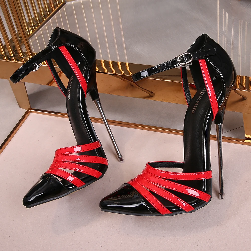 

Women Pumps 16cm Extreme Metal High Heels Stilettos Sexy Fetish Cross Dresser Model Club Party Man Unisex Shoes Red Nude Silver