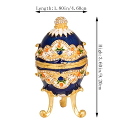 QIFU Metal Hand Painting Faberge Egg for Home Decor Gift