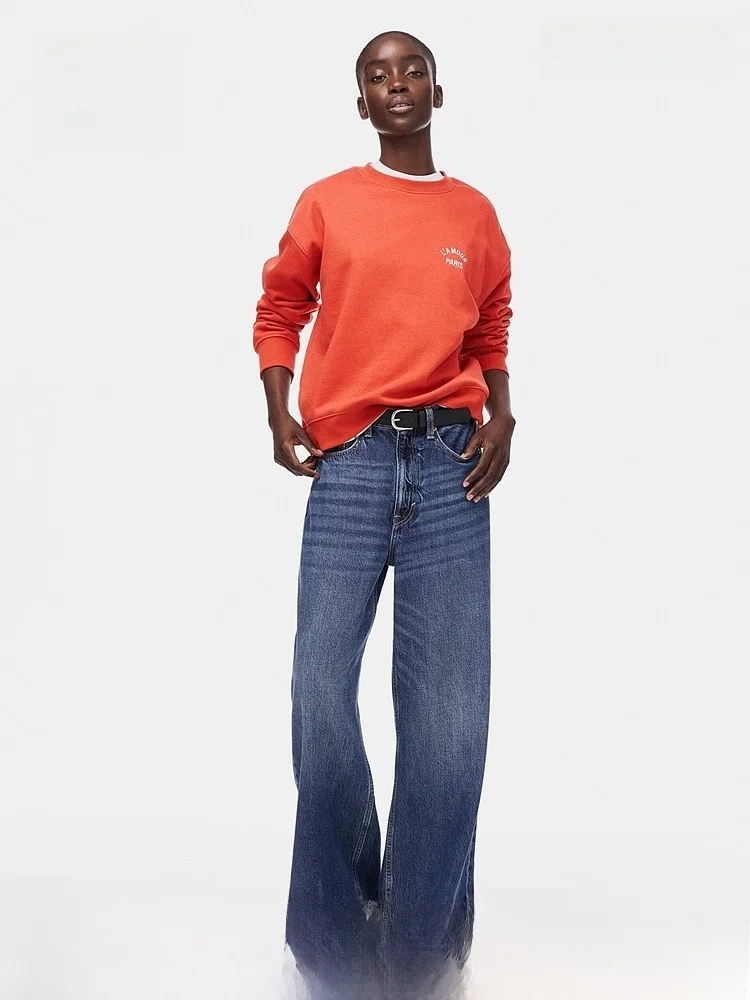 

Spring New Women's Hoodie Letter Pattern Casual Sle Long Sve Cotton Polyester Blend Comfortable Fit Daily Wear