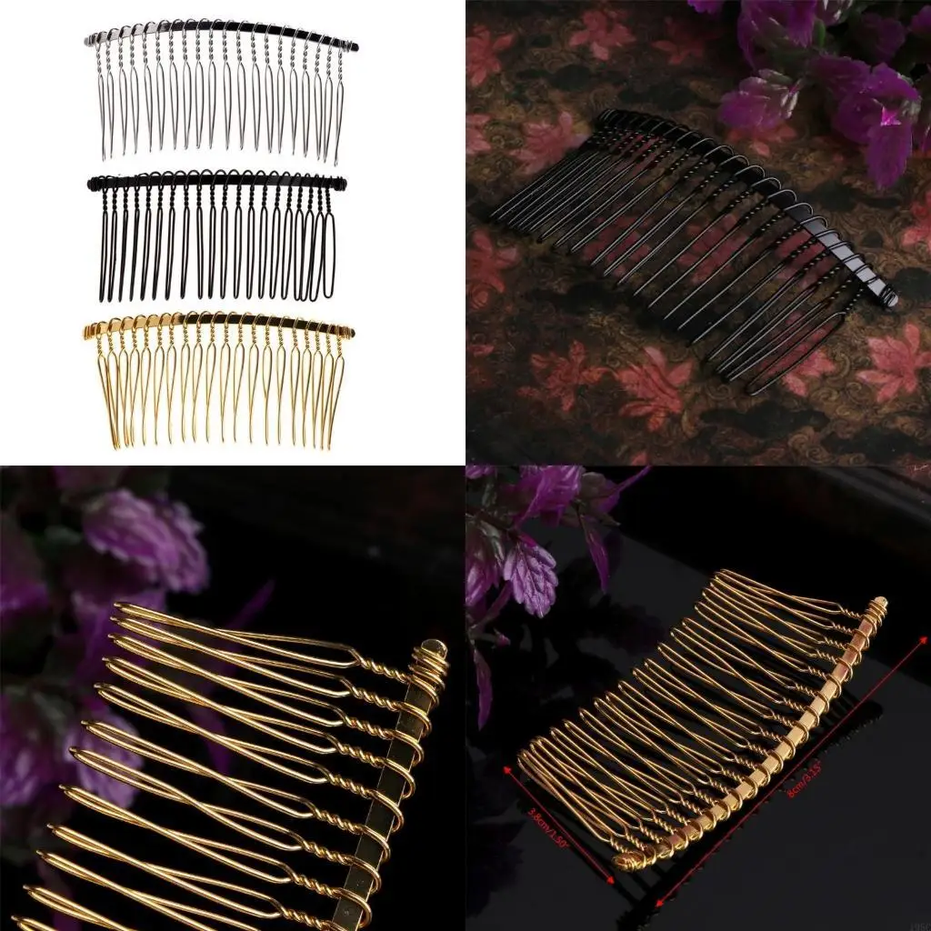 

195C DIY 20 зубцов свадебные заколки для волос расчески из металлической проволоки расчески для волос свадебная фата боковая