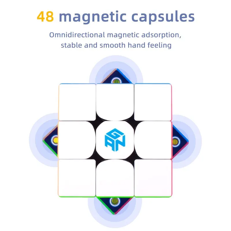 GAN 356 M 3x3x3 Cubo mágico magnético de velocidad sin pegatinas Gan 356M juguetes profesionales Fidget GAN 356 M Lite Cubo mágico rompecabezas