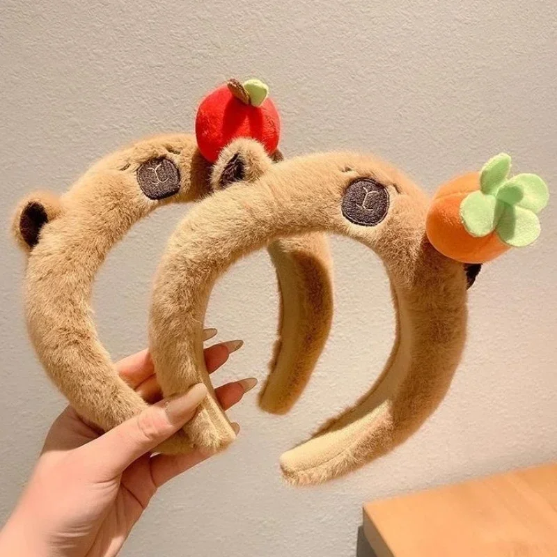 1-10PCS Headband INS Plush Capebala Hair Hoop Capybara High Cranial Top Wash Headband Cute Hair Accessories for Children image 5