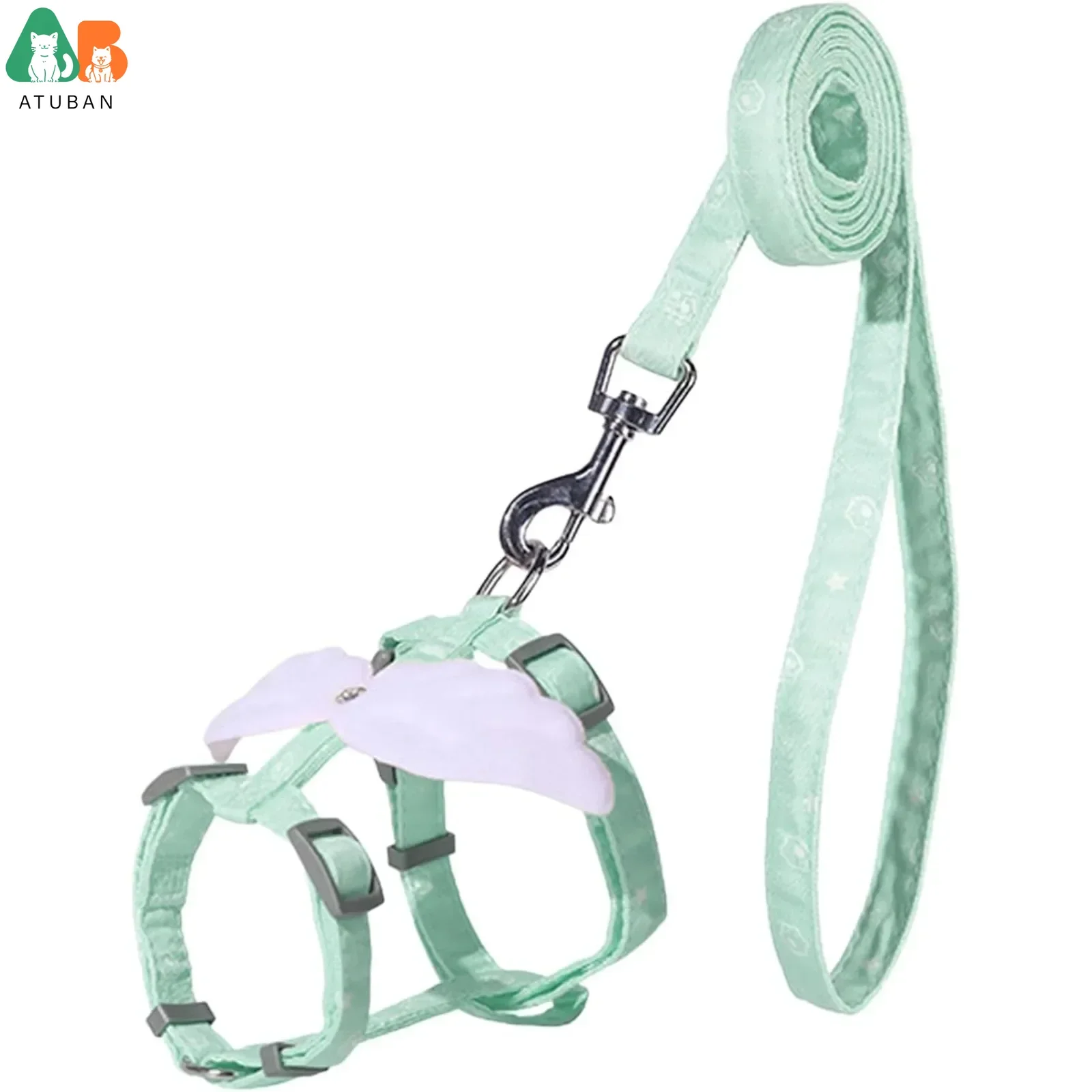 

Adjustable Kitten Leash Cat Harness Cat Leash Anti-Escape Breathable Soft Vest Suitable for Outdoor Walking,Angel Wing Pet Leash