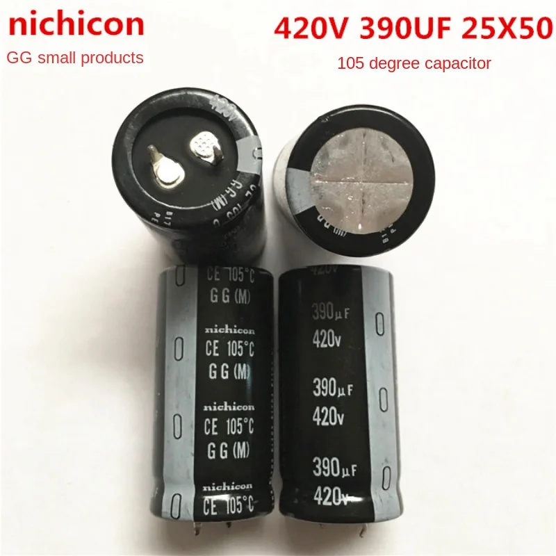 1PCS 420V390UF Aluminum Electrolytic Capacitor Through Hole Nichicon 390UF 420V 25*50 105 Degree