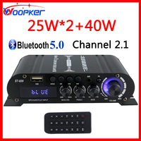 Woopker Audio Amplifier ST-839 25W*2 + 40W 2.1 Channel BT 5.0 Stereo Power Amplifier Portable Sound Amplifier Car Home Theater