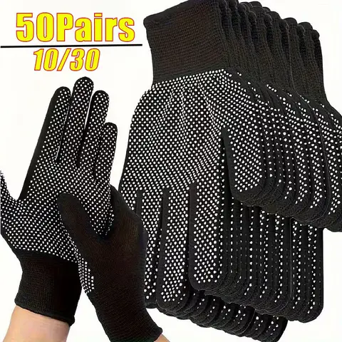 10–50 Paar Nylon-Arbeitshandschuhe mit rutschfester Punktbeschichtung, dünner Touchscreen, leichte, langlebige Handschuhe für Radfahren, Angeln, Camping