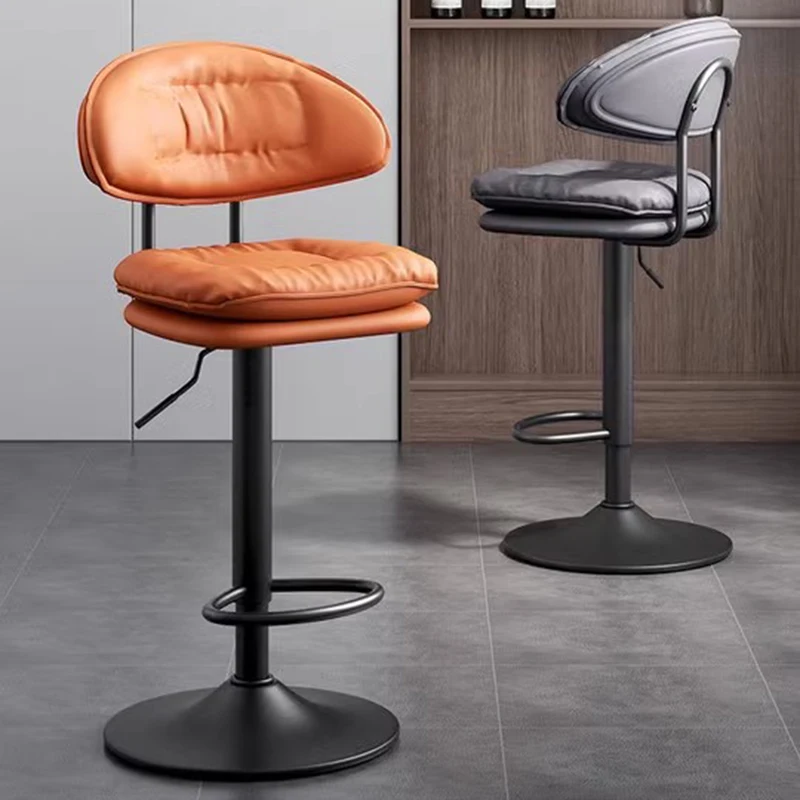 

PU-leather Luxury Bar Chairs Modern High Stool Swivel Reception Bar Chairs Adjustable Italian Design Bar Furniture Cadeira LLBC