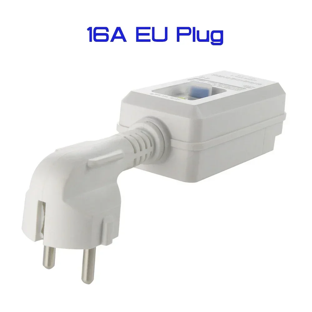 16A 220V 240V EU Plug GFCI Safety RCD Leakage Protection Socket Adaptor Home Circuit Breaker Cutout Powers Trip Switch