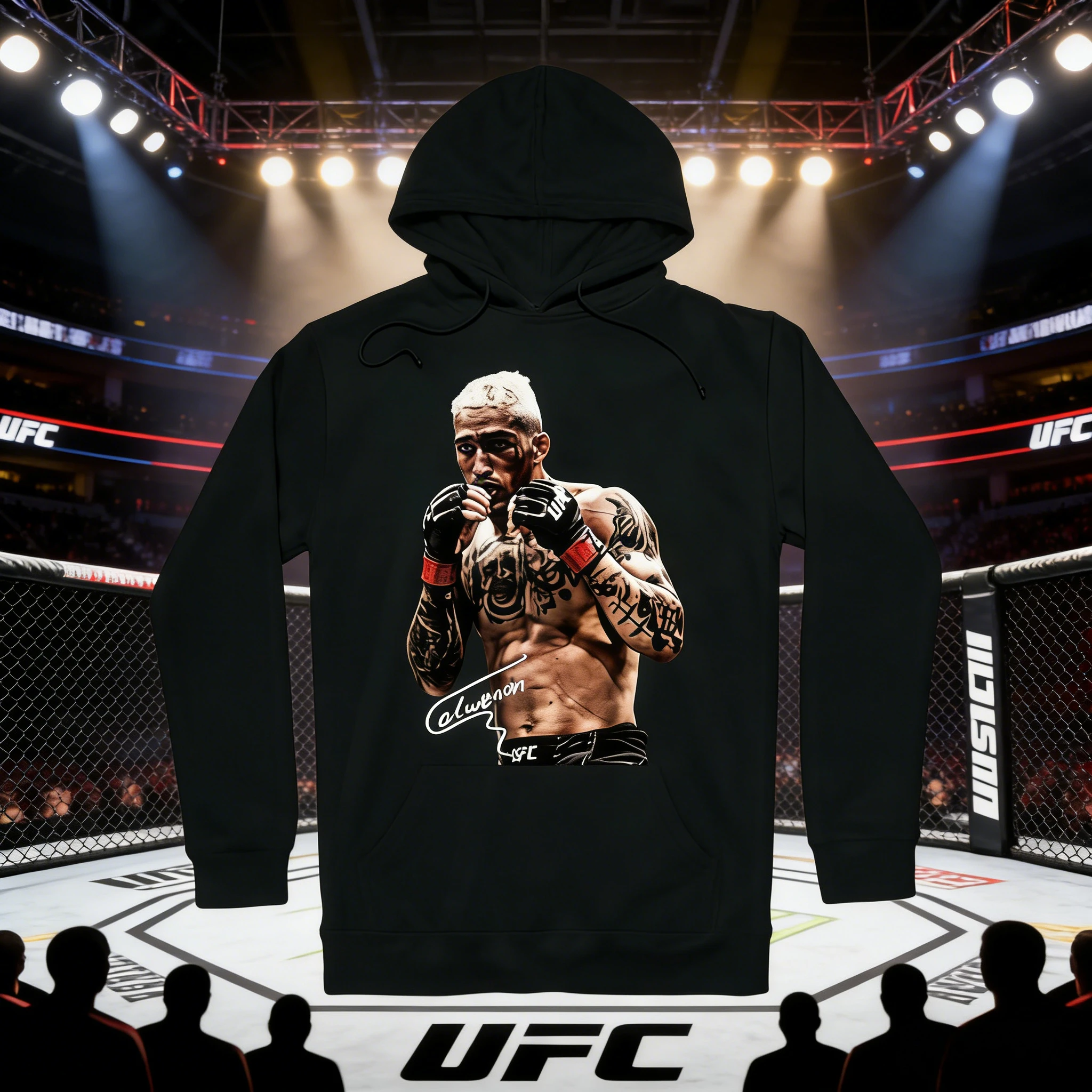 UFC チャールズ・オリベイラ テーマ 2026 秋冬 100% コットン プリント 快適なカジュアル パーカー 男女兼用