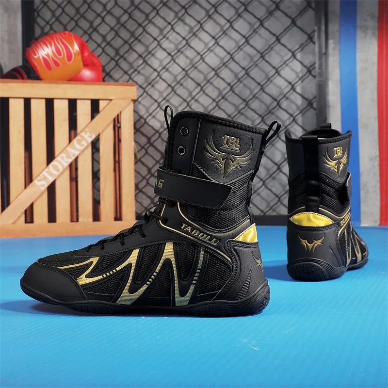 Boxing Shoes Men Fighting Training Professional Breathable Fighting Boxing Wrestling Squats Competition SneakersWrestling Shoes