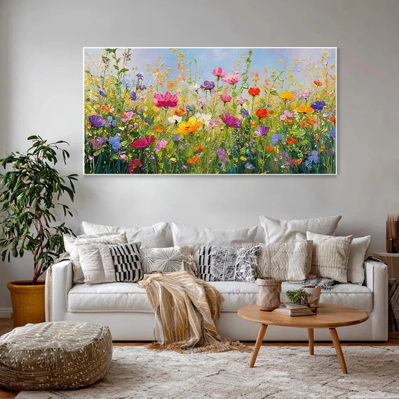 Vibrant Spectrum Canvas Prints Ode to Colorful Abstraction Painting on Canvas Wall Art Boho Modern Art for Living Room Decoratio