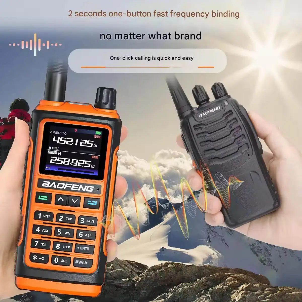 BAOFENG UV-17M Radioamatore portatile, doppia banda, ricevitore UHF/VHF/NOAA/FM, 999 canali, con batteria ricaricabile da 1800 mAh