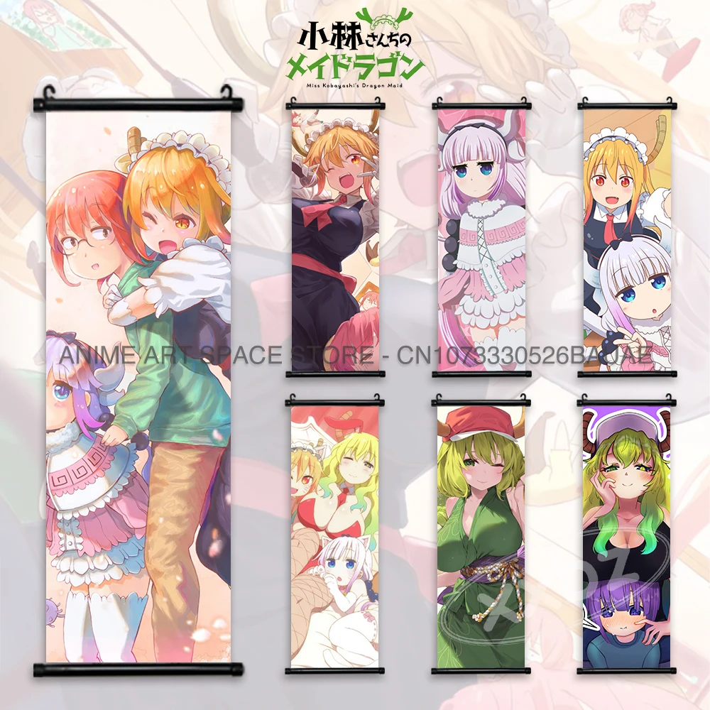 

Miss Kobayashi's Dragon Maid Hanging Painting Anime Poster Kanna Kamui Home Decor Canvas Tohru Elma Wall Artwork Scrolls Picture