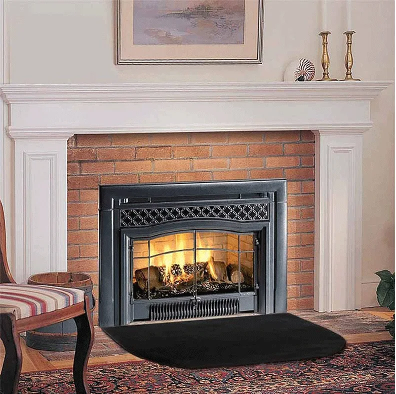 100cm*150cm Fireplace Mat Fiberglass with Silicone Coating Rug Fireproof Anti-slip Thick Heavy Easy Clean Indoor/outdoor Black
