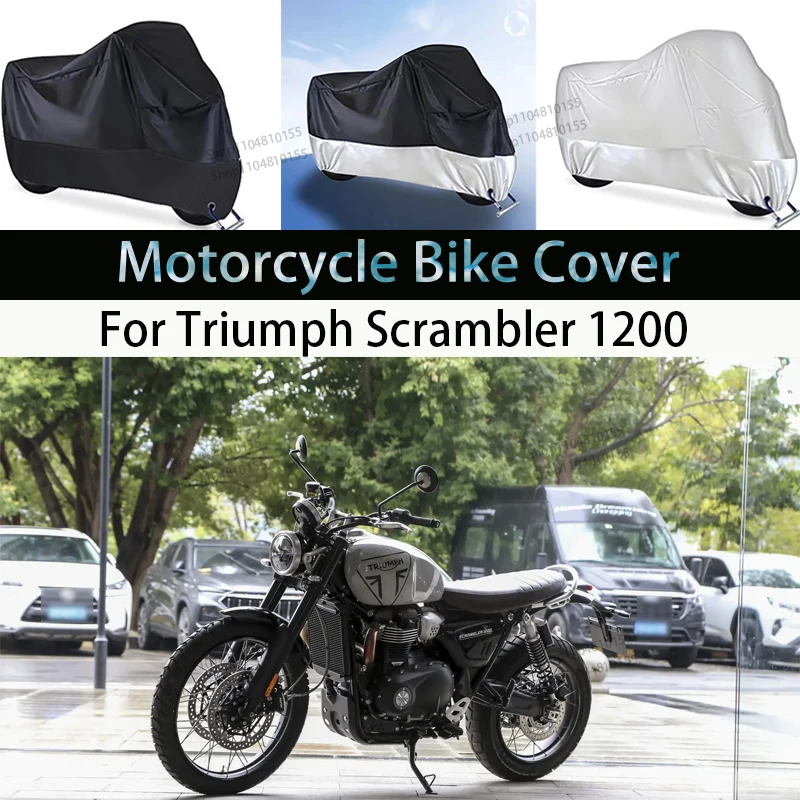

For Triumph Scrambler-1200 Motorcycle Cover Waterproof All Season Dustproof UV Cover Outdoor Indoor Moto Scooter Motorbike