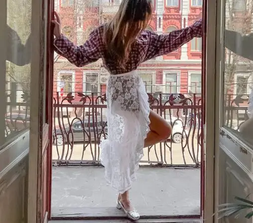 

2025 Spring/summer Fashion New Item Fart Curtain Long Skirt for Women White Brocade Lace Ruffle Jacquard Commuting Skirt