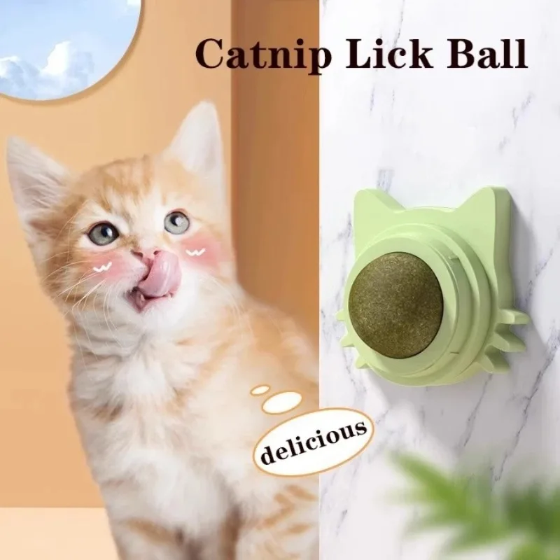 Catnip Balls Funny Lickable Cat Snack Catnip Balls Kitten Playing Chewing Cleaning Teeth Toy for Small Medium Cats Pet Supplies