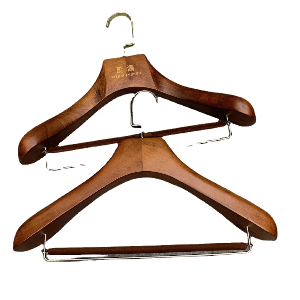 Wide-Shoulder Beech Suit Hanger Suit High-End Clothes Hanger Thick Solid Wood Clothes Hanger