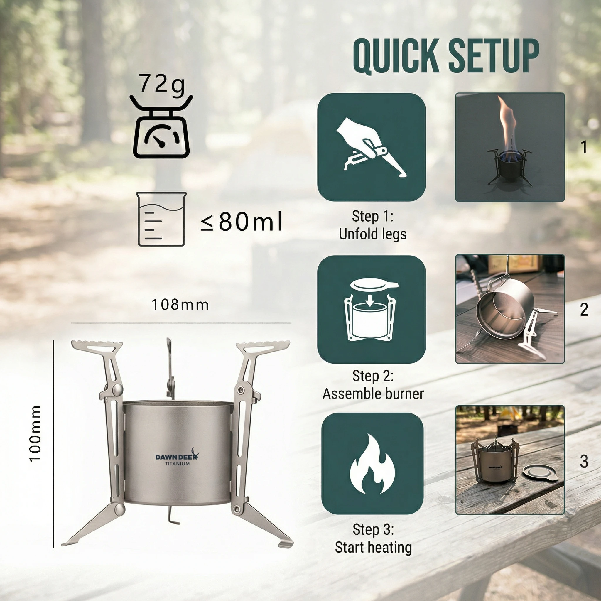 

Титановая походная плита, ультралегкая, для кемпинга и походов, для кипячения воды, портативное оборудование.