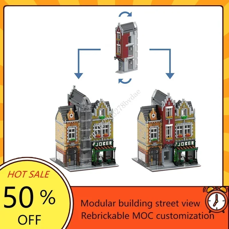 3450 Stuks De Joker Pub Modulaire Moc Creatieve Straatbeeld Model Bouwstenen Architectuur Diy Educatie Assemblage Model Speelgoed Geschenken