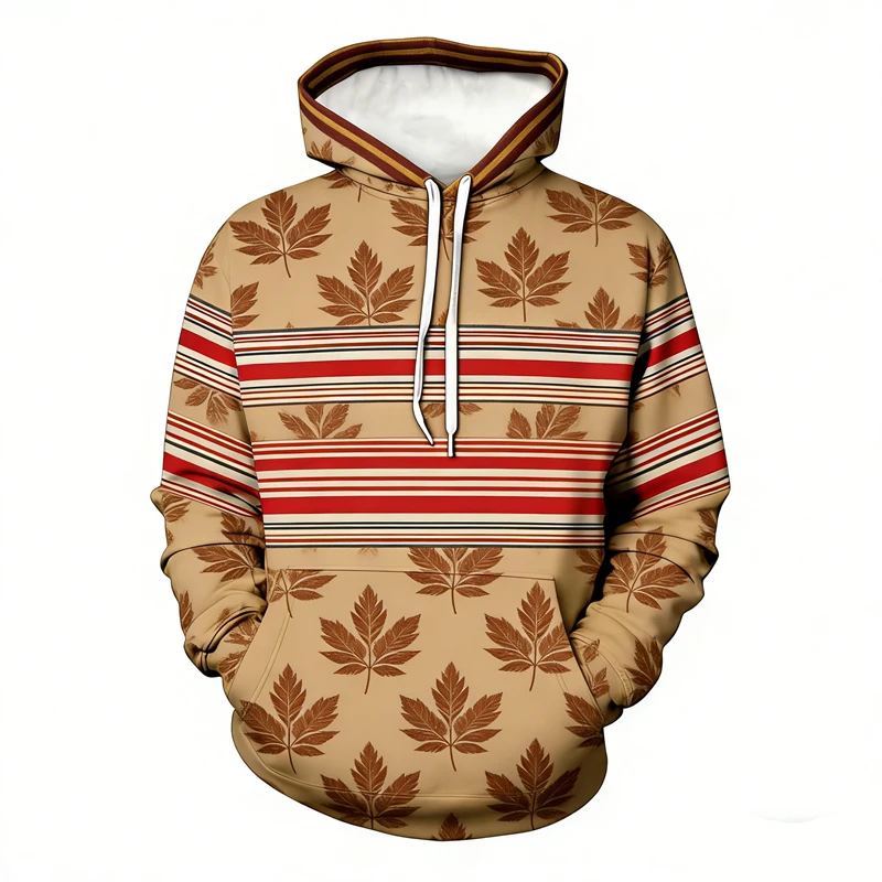 

Креативная мужская толстовка с цветным узором из линий, 3D-принтом в виде листьев и звезд, модный весенний пуловер с длинными рукавами для активного отдыха