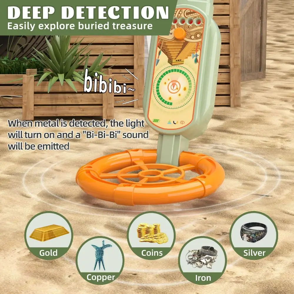 With Search Coil Metal Detector for Kids High Sensitivity Audio Alarm Underground Metal Finder Stretchable Durable