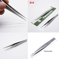 1Piece Vetus Stainless Steel Tweezers electronic HRC-40 Herramientas Ferramentas Precision Diy Tweezers Hand Tools ST-12
